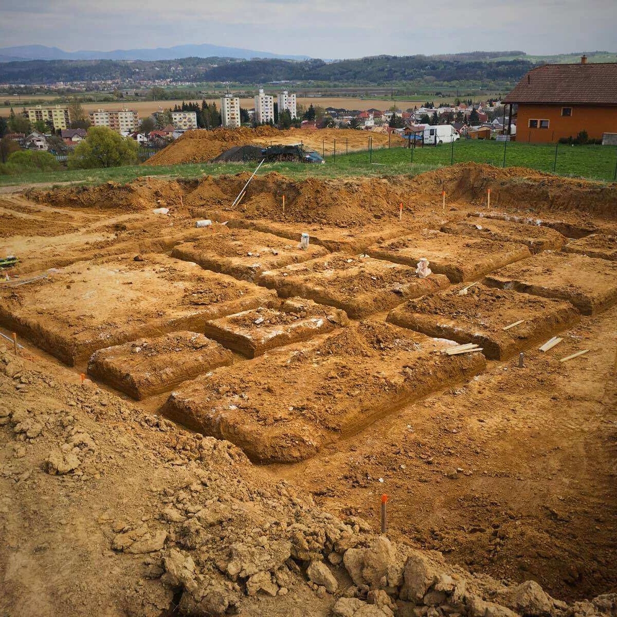 Foundations of a family house during construction - construction work carried out by Dream Garden
