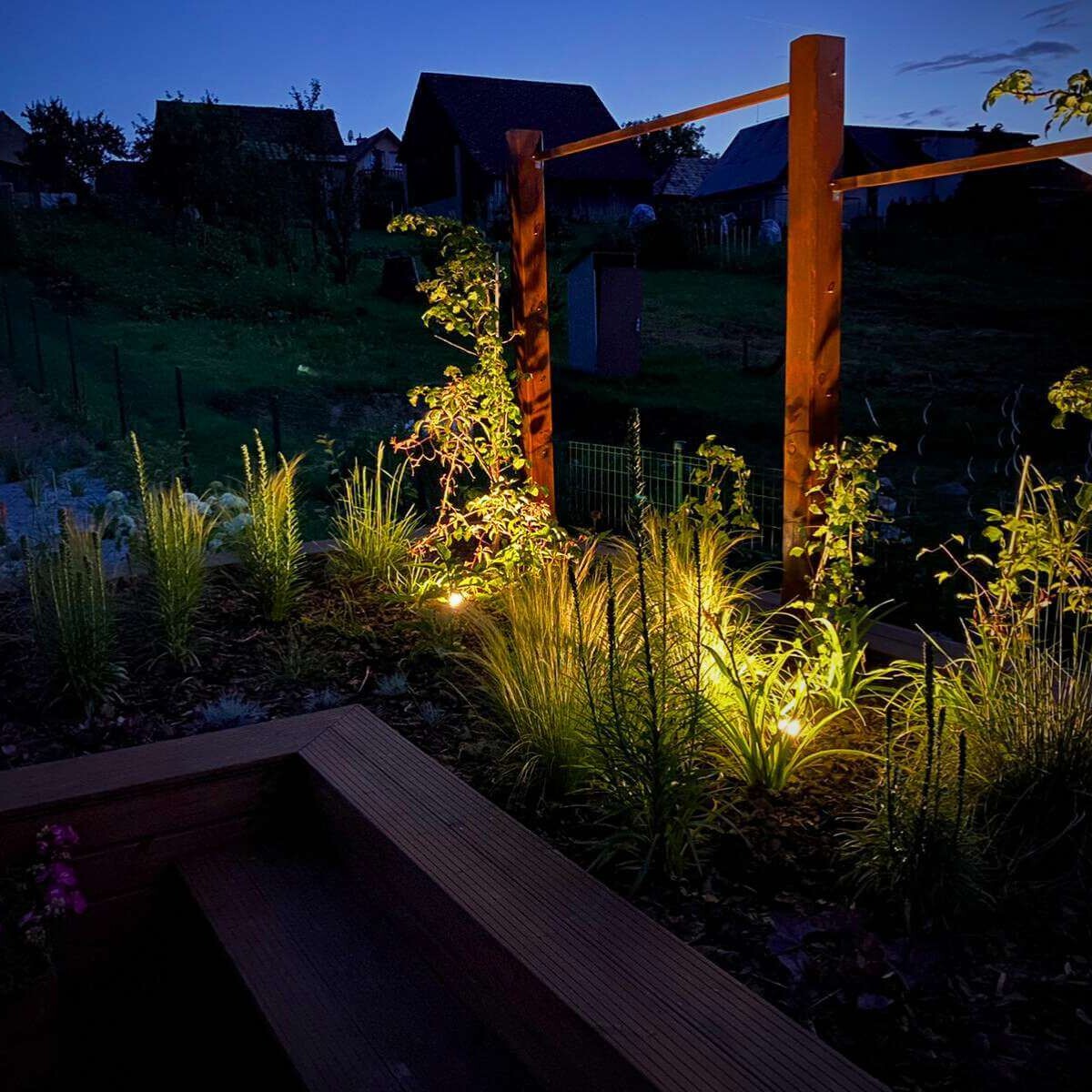Illuminated garden by Dream Garden - modern garden design with integrated LED lighting