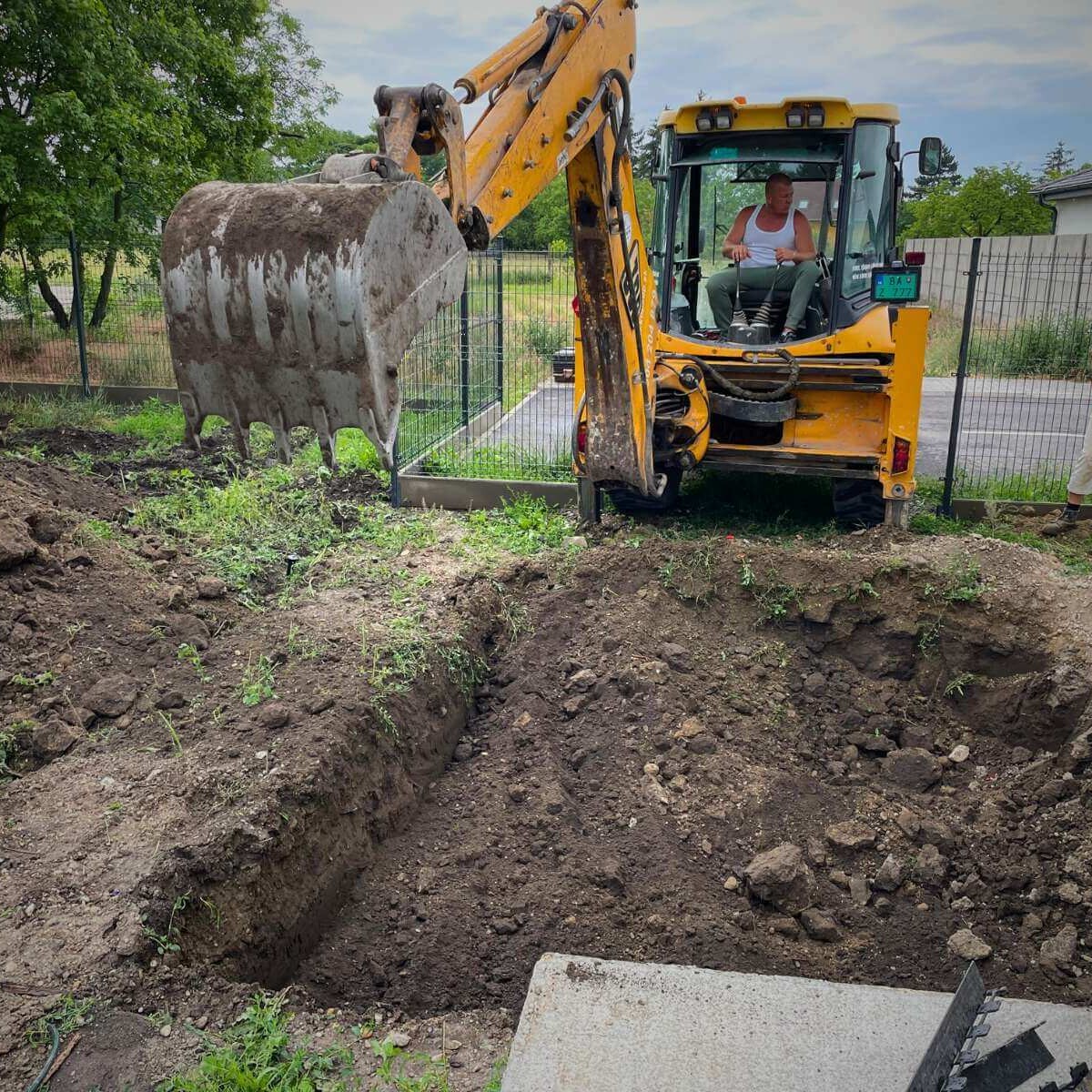 Excavation in the garden by Dream Garden - earthworks and terrain preparation before the implementation of garden elements