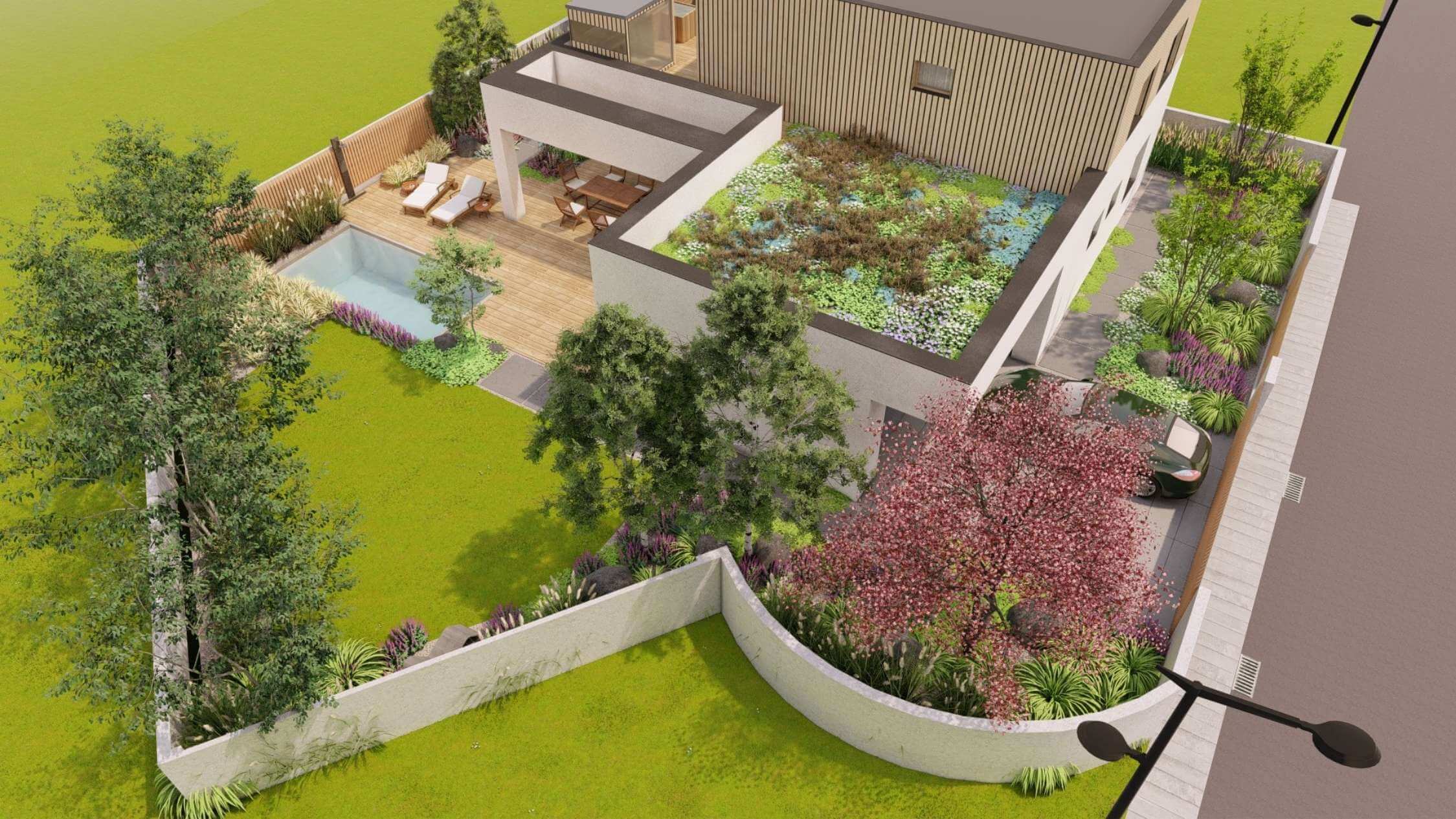 Garden design and project - functional division of areas in the garden by Dream Garden